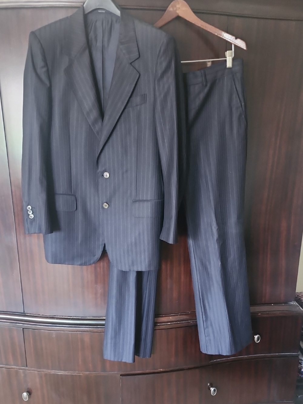 Yves Saint Laurent Black Pinstripe Two-Piece Suit